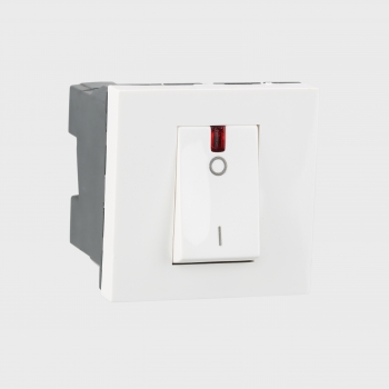 Arteor - 1-way double pole switch with indicator Red indicator supplied 32 A - 230 V~ 2 module(White)